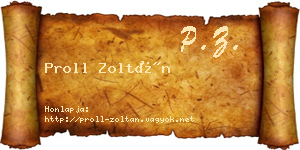 Proll Zoltán névjegykártya